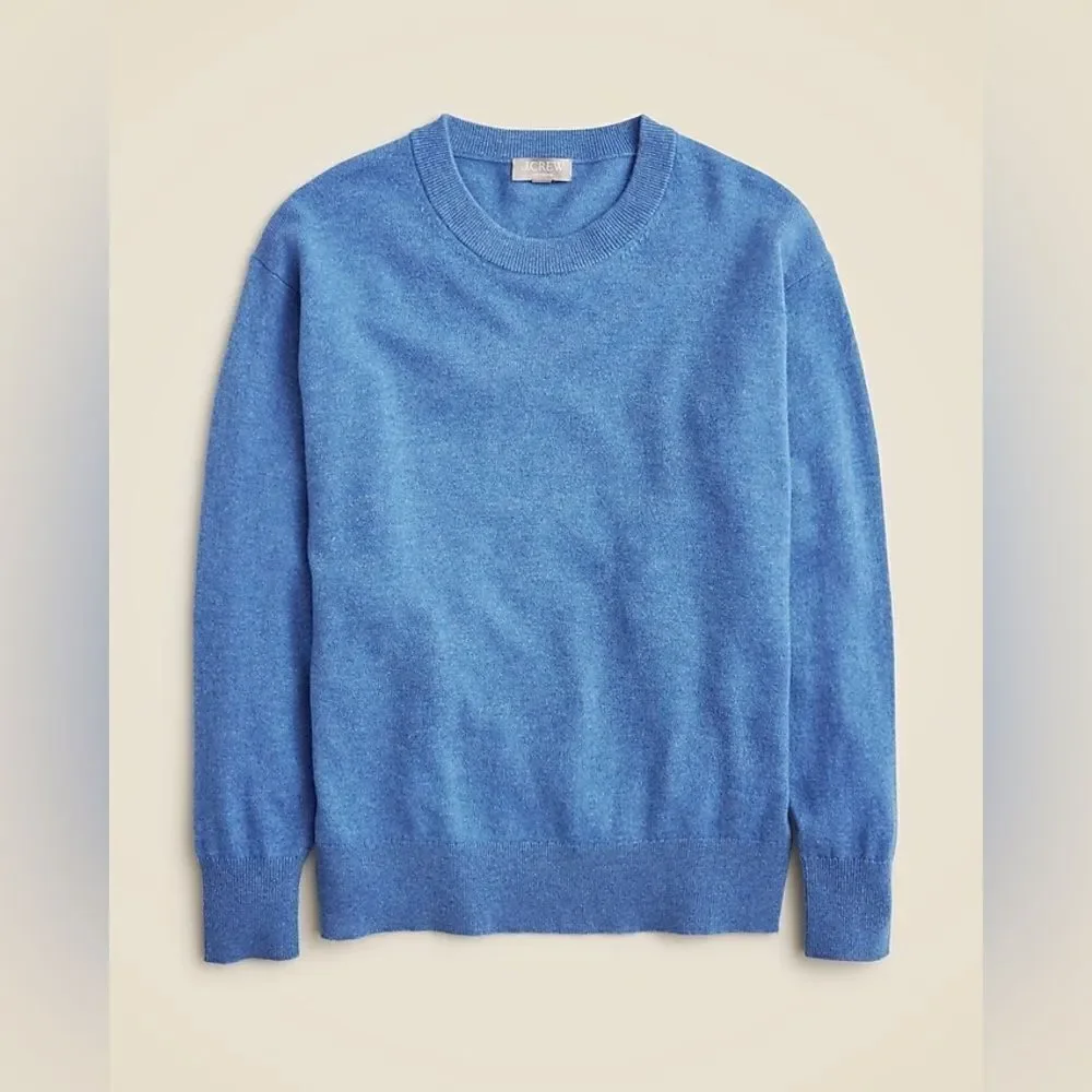 NWT J CREW Cashmere relaxed crewneck sweater in blue